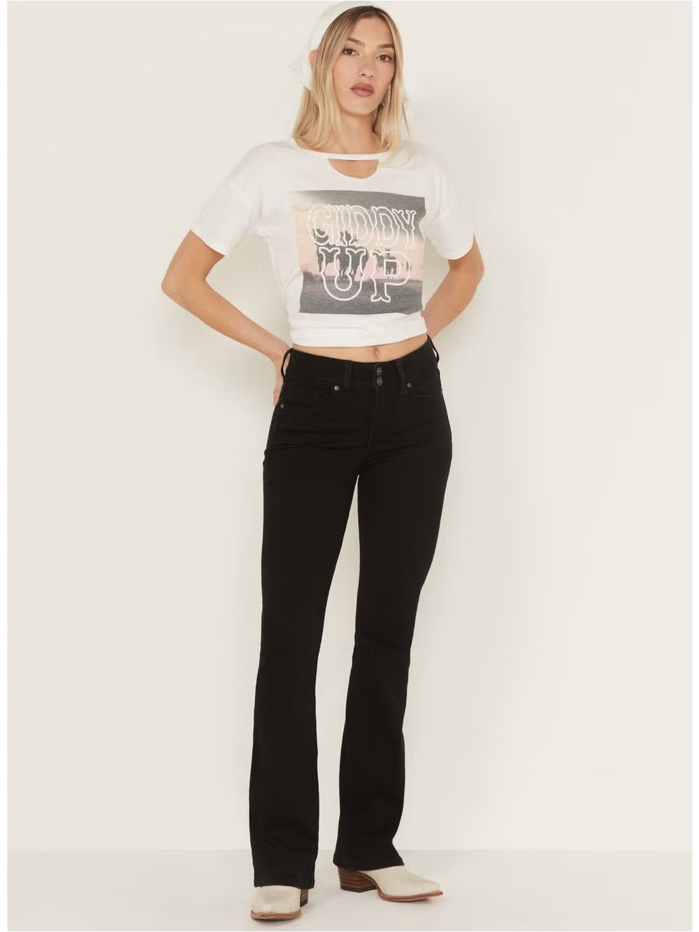 Shyanne Black Boot-Cut Jeans for Women